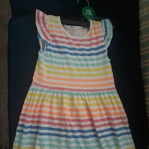 Girl's Striped Multicolor Dress H&M Size 6-8yrs